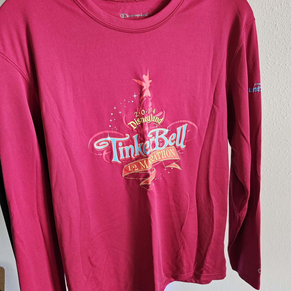 Disneyland Tinker Bell Marathon Pink Long Sleeve Shirt